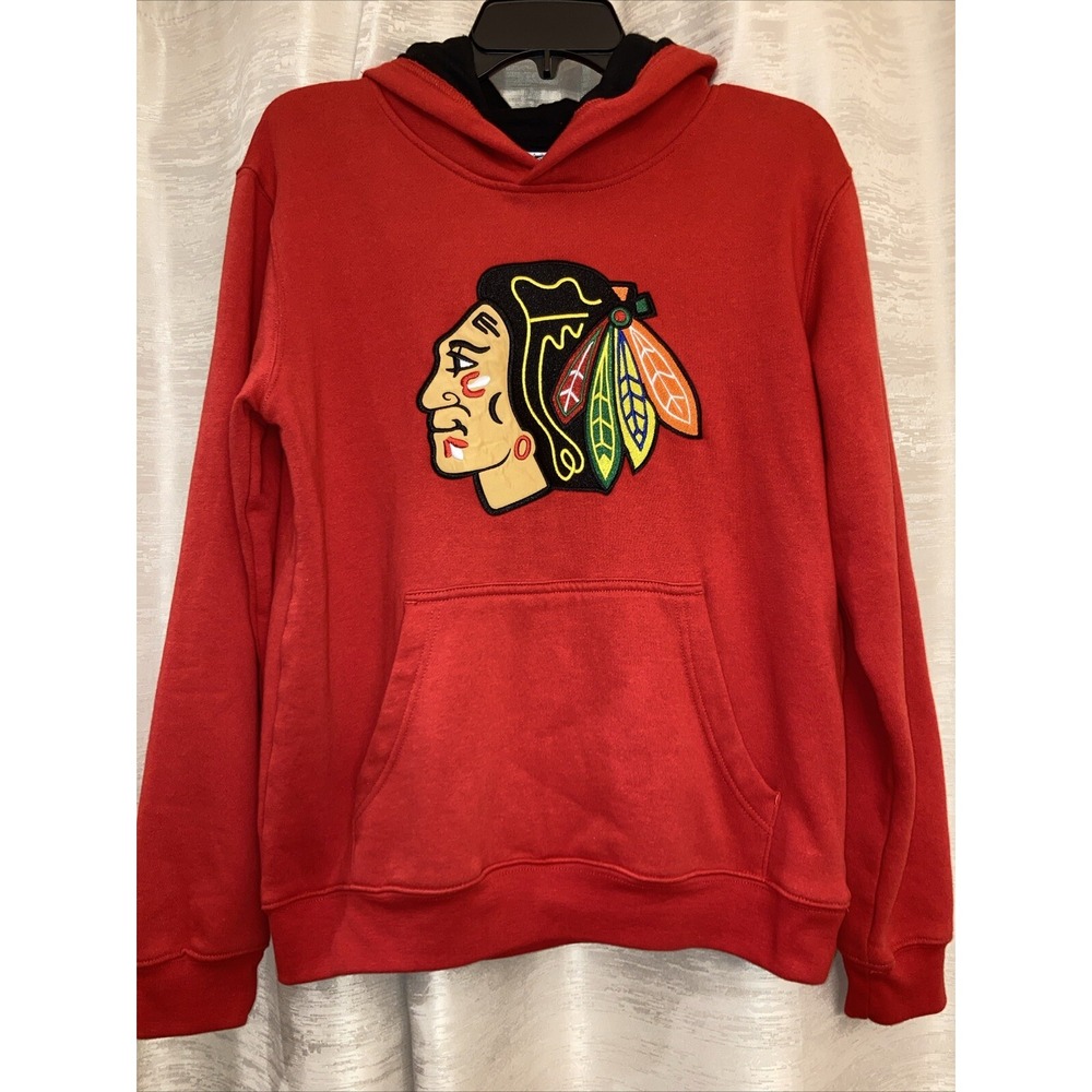 NHL Face Off Collection Chicago Black Hawks Xl Youth Hoodie Sweatshirt